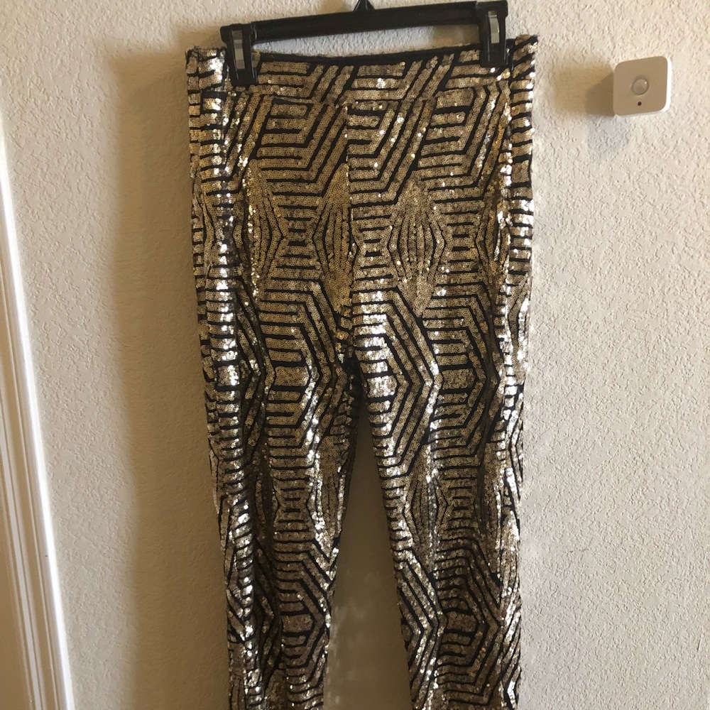 f21 gold leggings